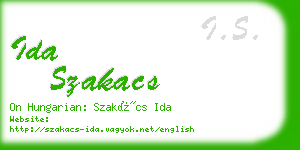 ida szakacs business card